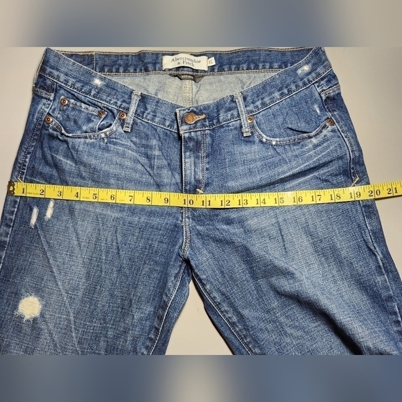 Size 8L Jean distressed Cotton Boot cut flaired ABERCROMBIE & FITCH - Picture 8 of 13